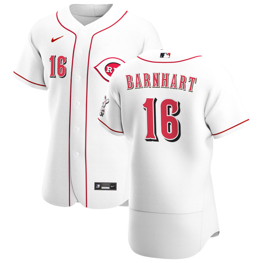 Cincinnati Reds #16 Tucker Barnhart Men Nike White Home 2020 Authentic Player MLB Jersey->cincinnati reds->MLB Jersey